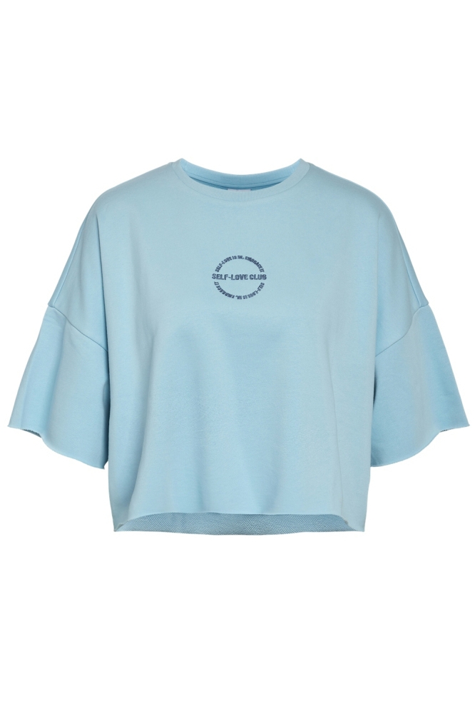 NMASTON 2/4 O-NECK SWEAT JRS 27033247 SKY BLUE/EMBROID DUTCH BLUE